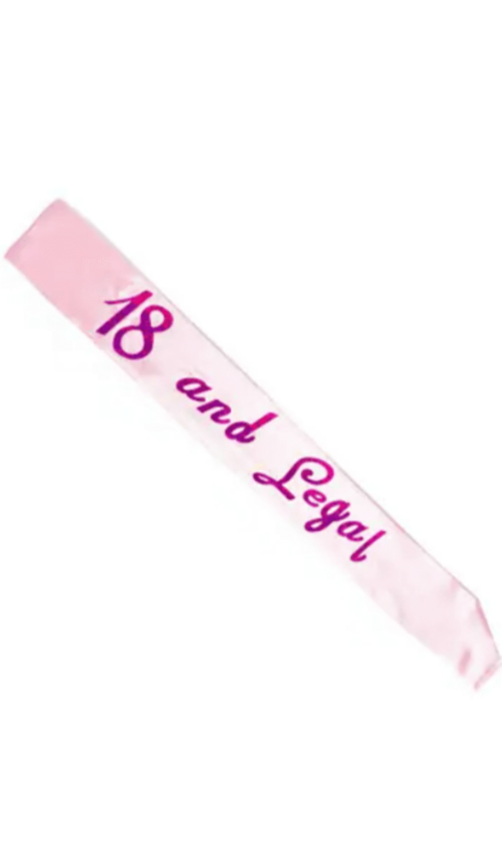 18 legal light pink sash hot pink lettering flashing birthday party