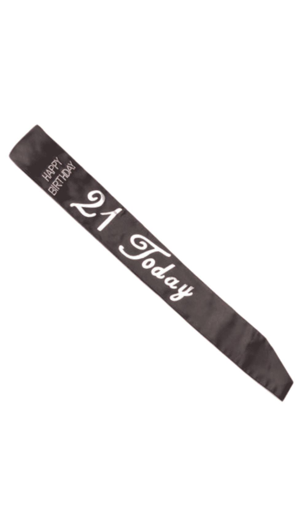 21 Today Black Silver Birthday Sash