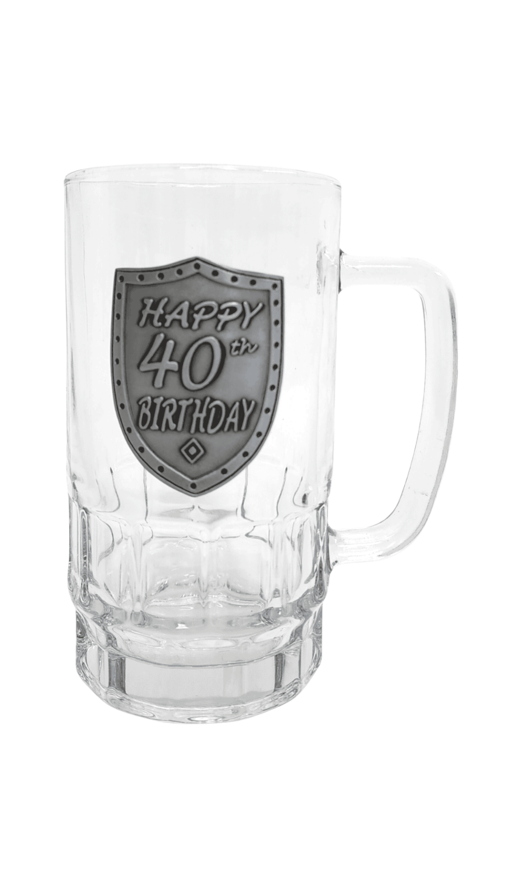 Beer Stein Glass Mug Happy 40th Birthday Badge