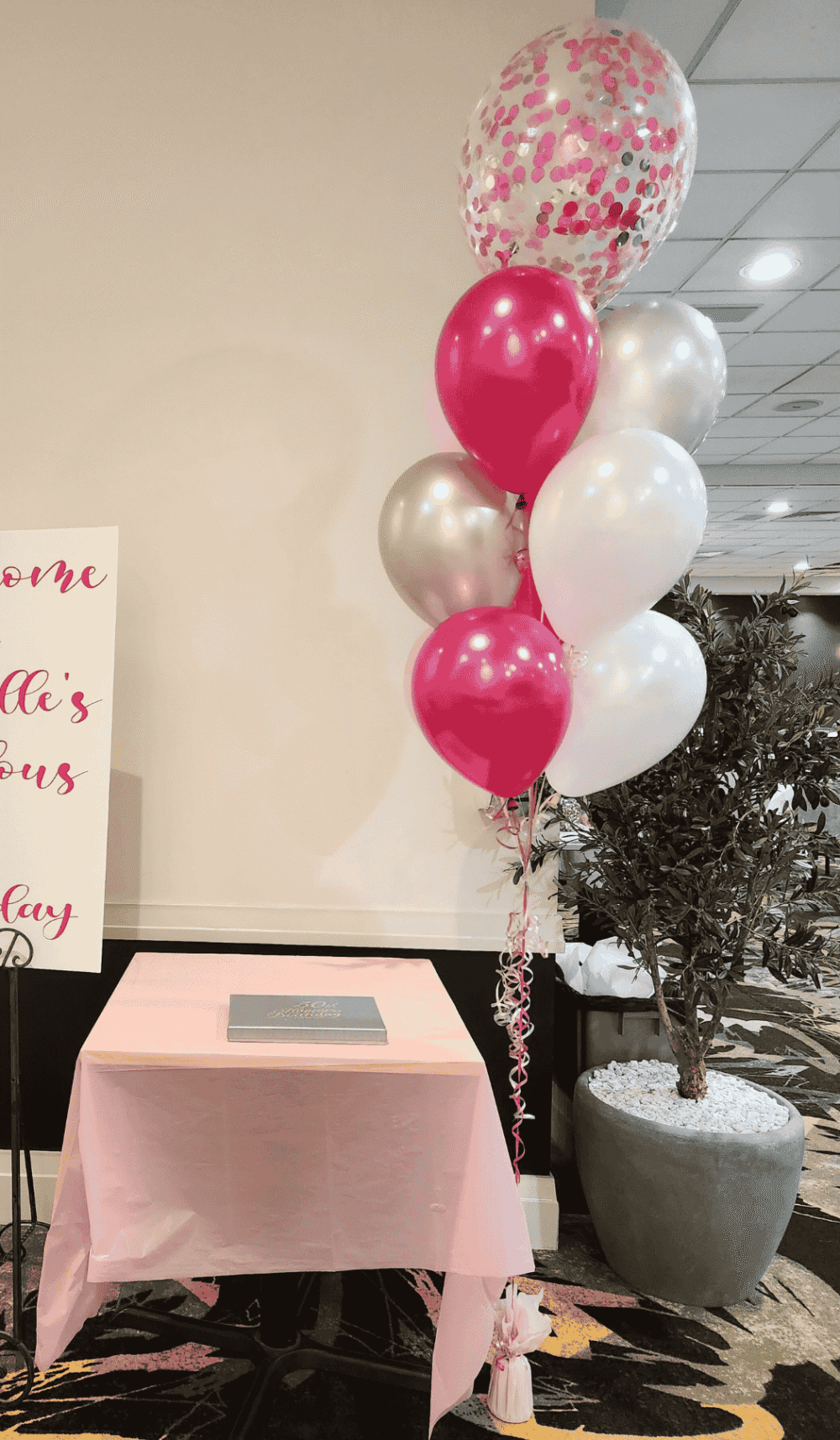 Helium Confetti Filled Balloon Bouquet 10 Floor Standing