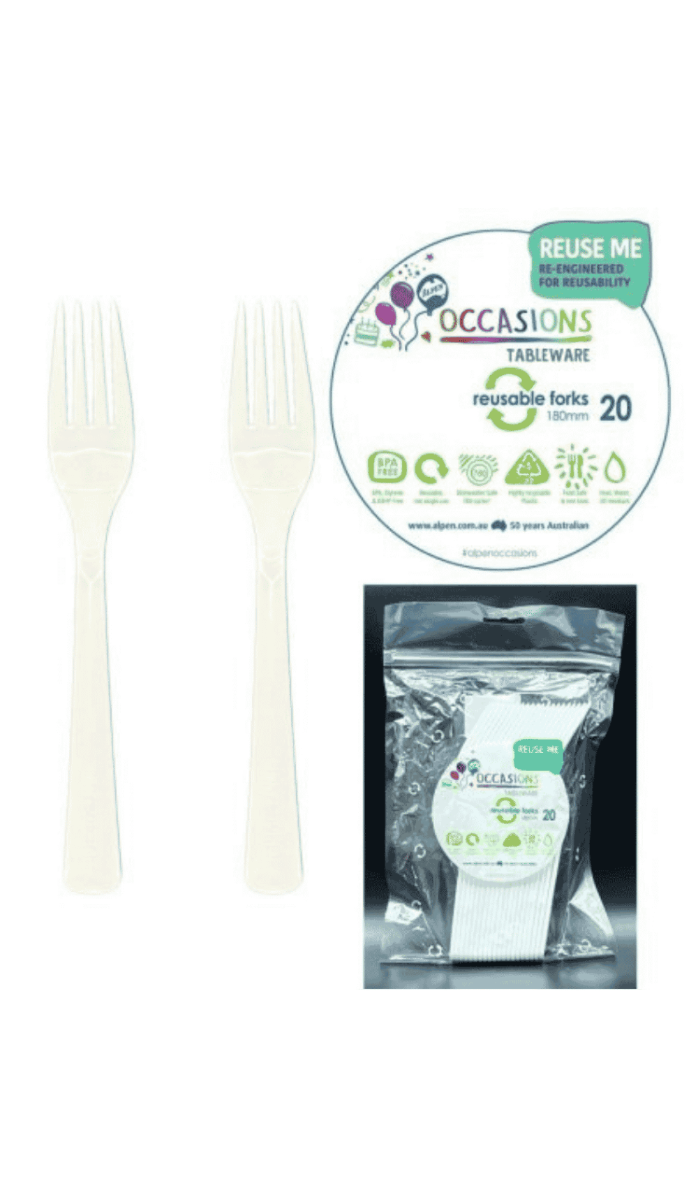 Cutlery Plastic Party Catering Forks White