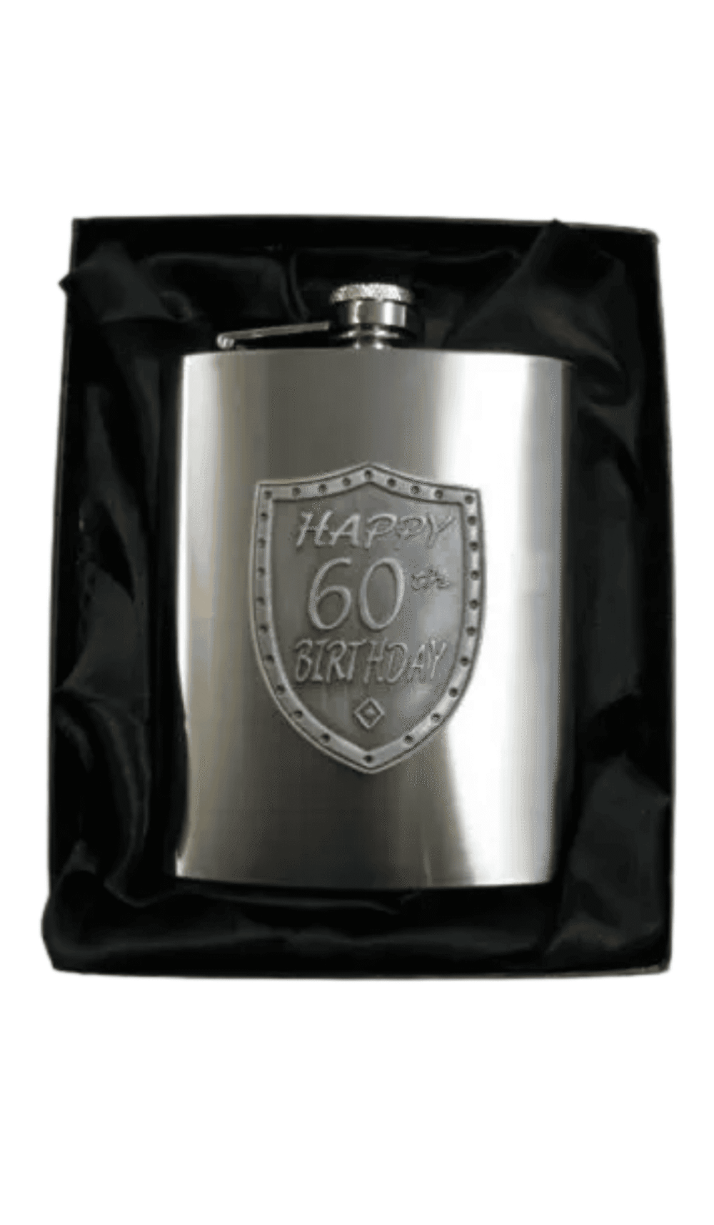 Hipflask Silver Happy 60th Birthday