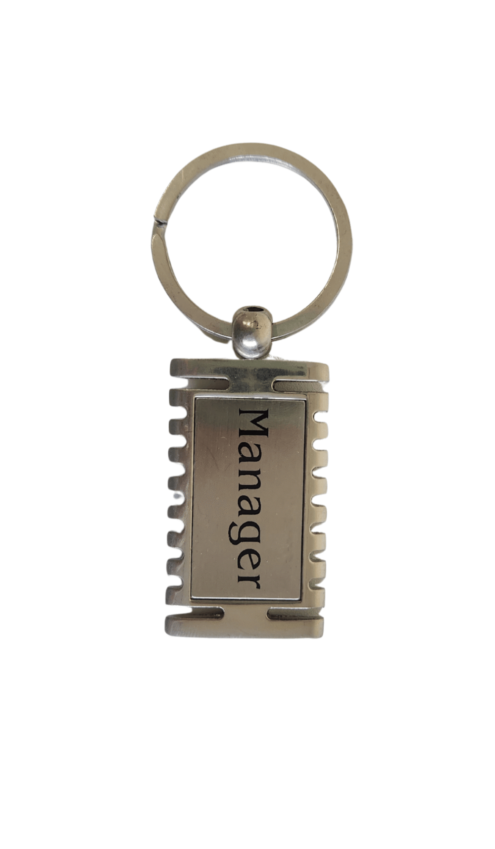 Keyring Silver Rectangle Manager Gift