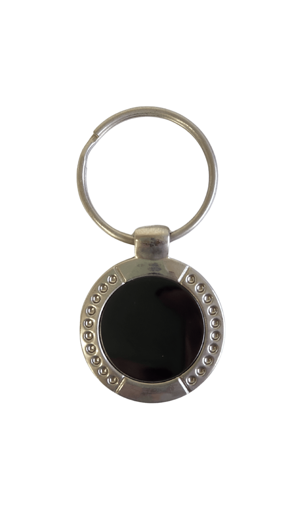 Keyring Silver Round Diamante