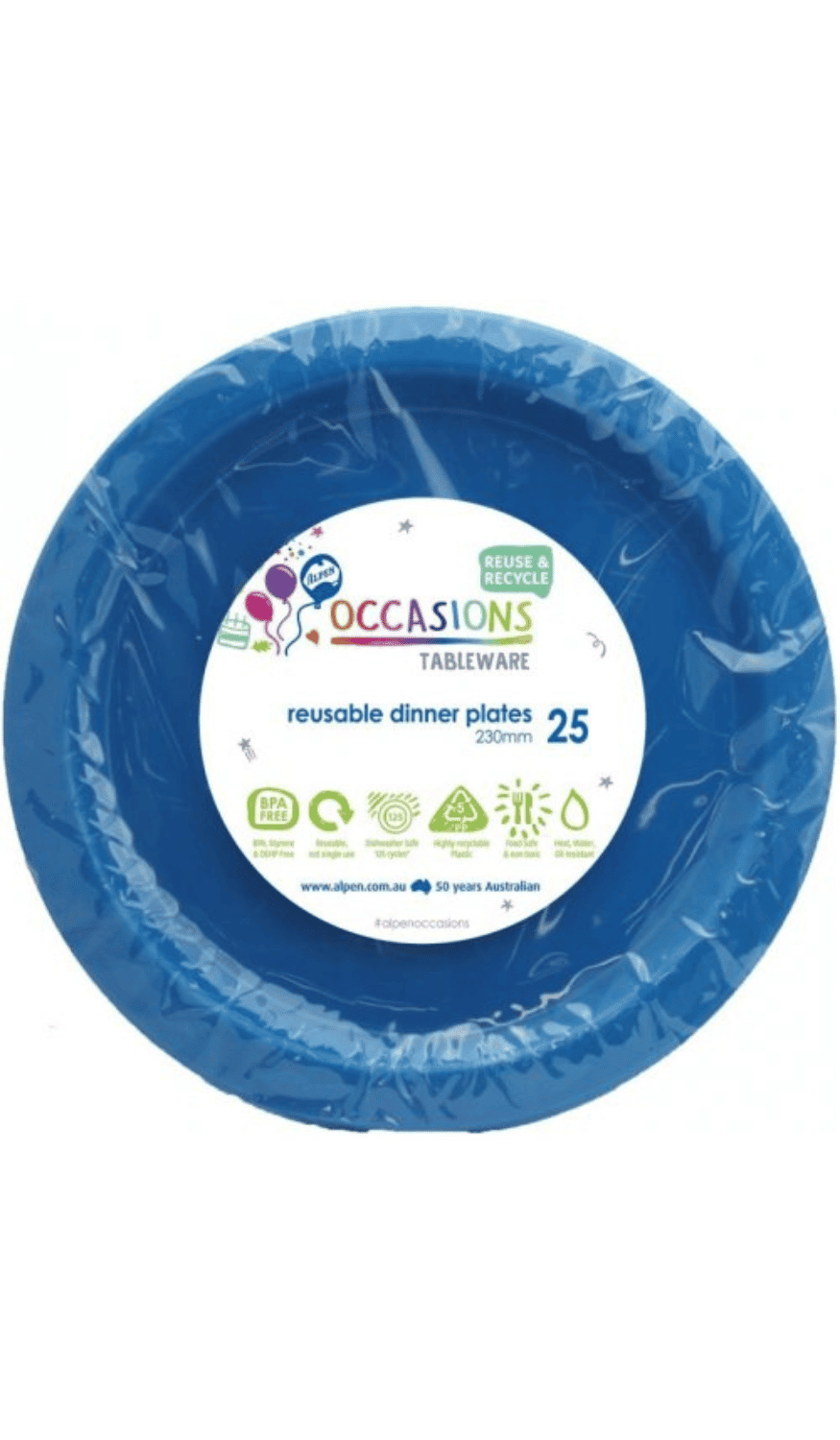 Plates Plastic Dinner Royal Blue