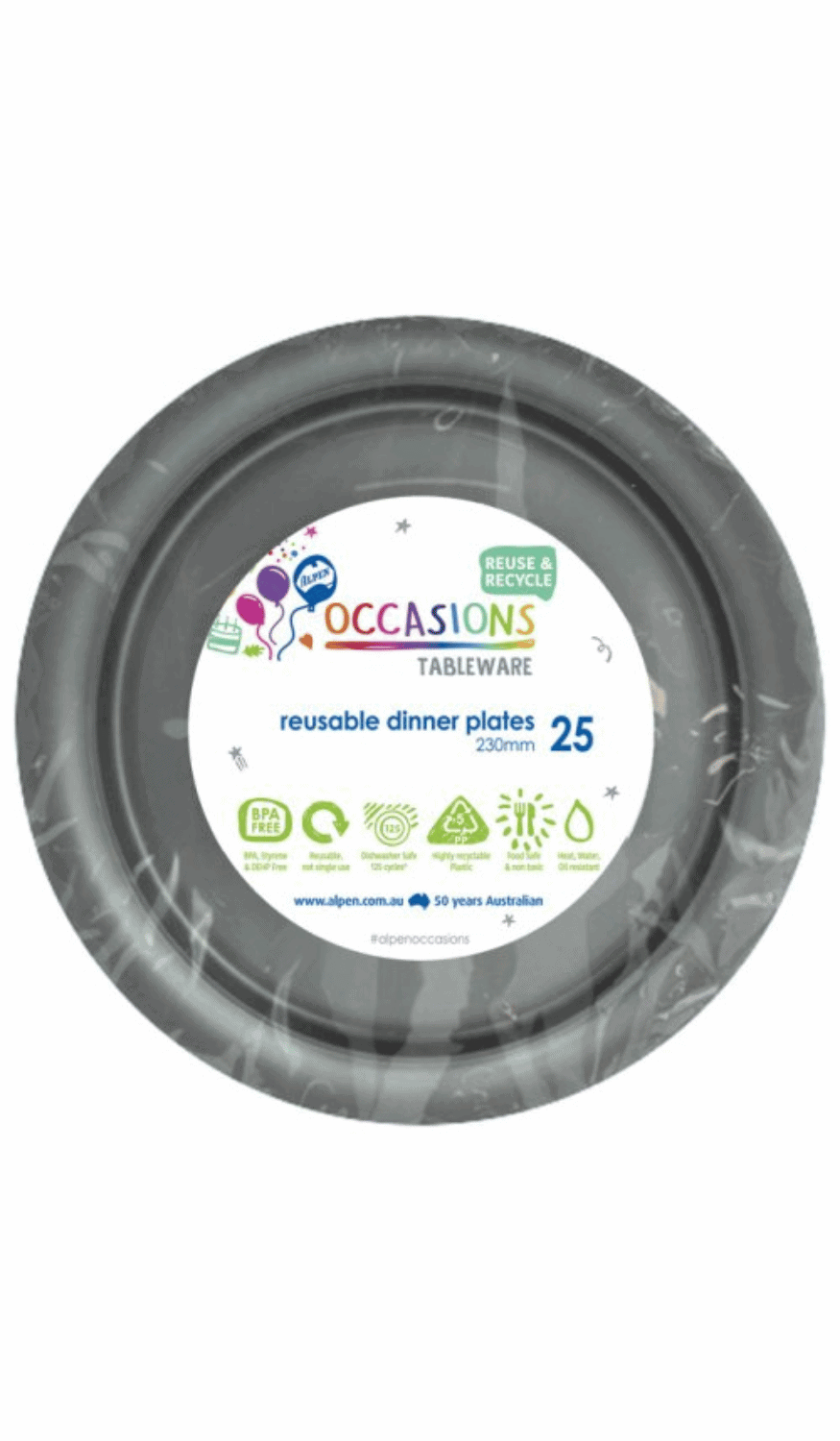 Dinner Plates Plastic Silver