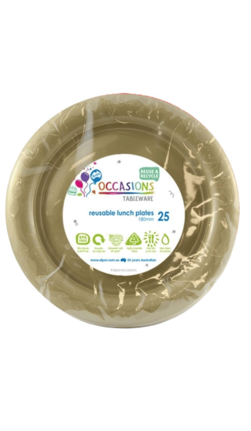 Plates Lunch Plastic Gold