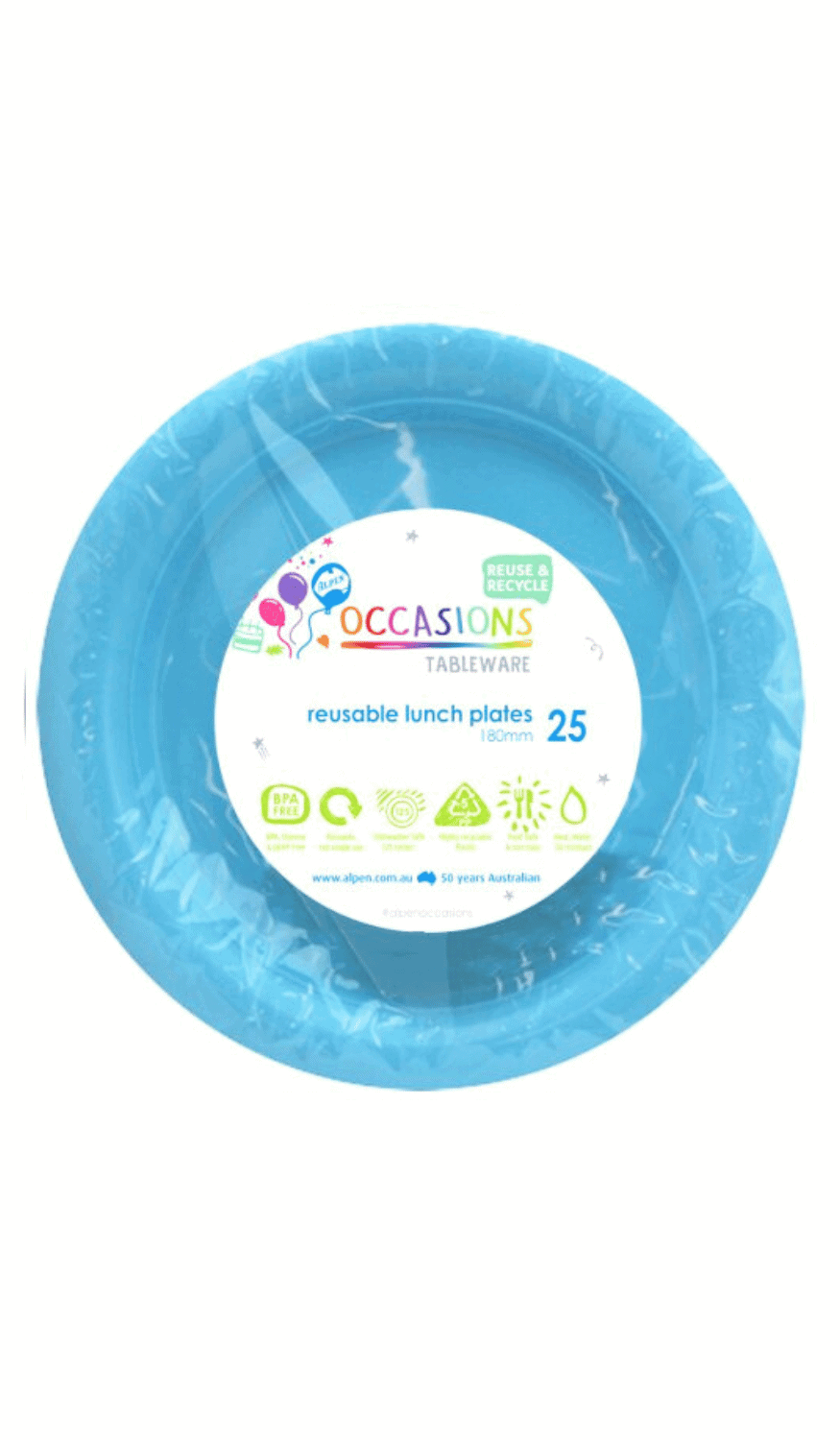 Plates Lunch Plastic Light Blue