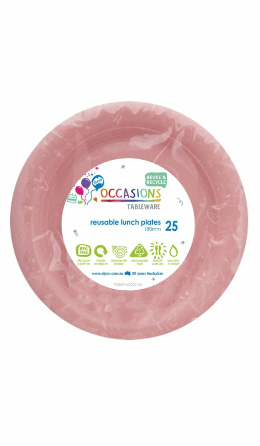 Plastic Lunch Plates Light Pale Pink