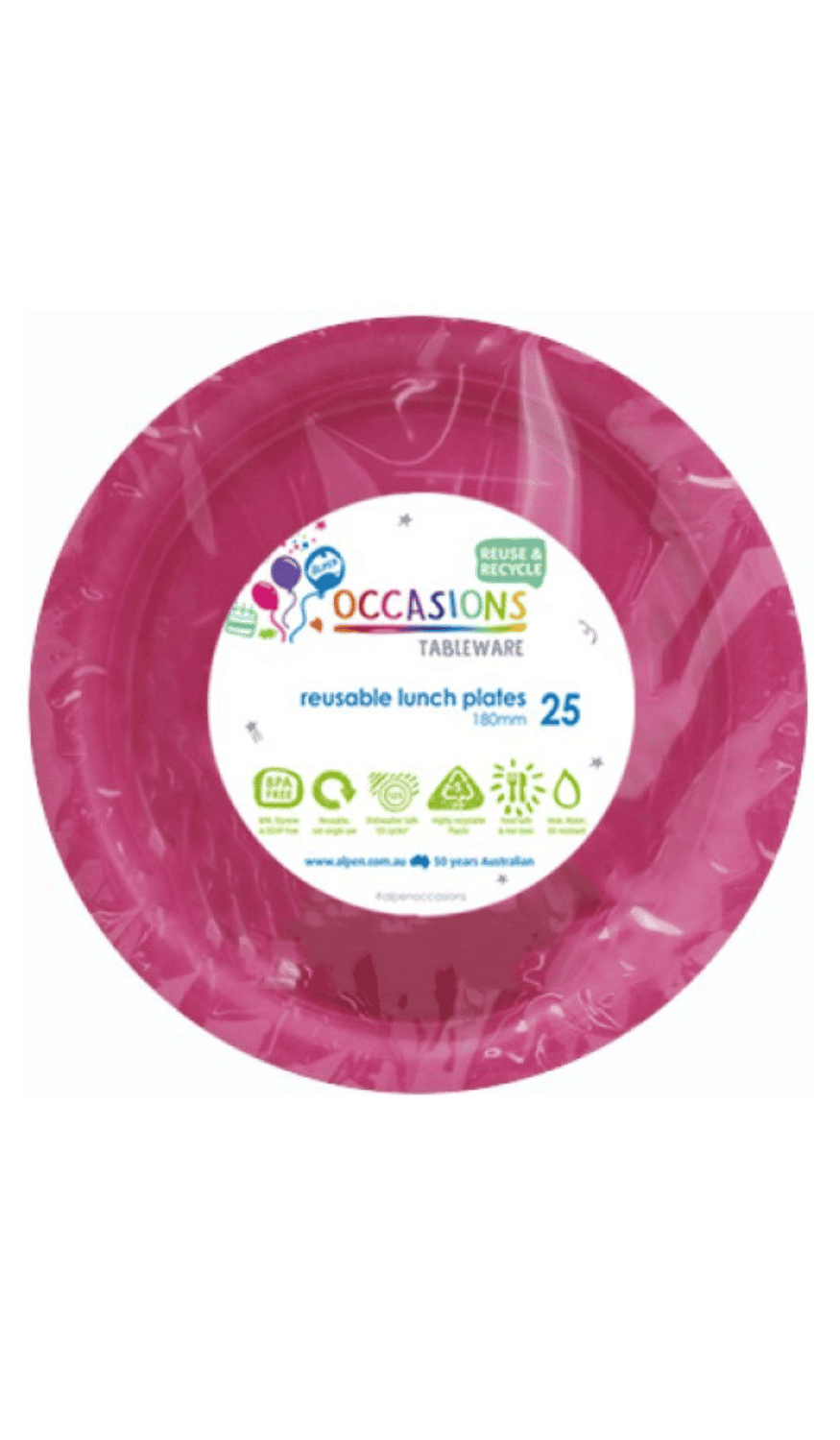 Plates Lunch Plastic Magenta Hot Pink