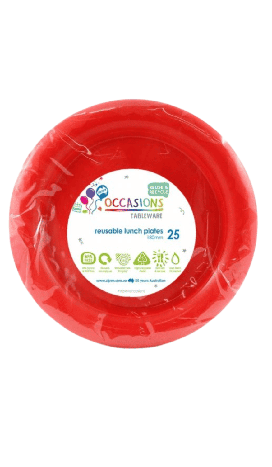 Plates Lunch Red Plastic