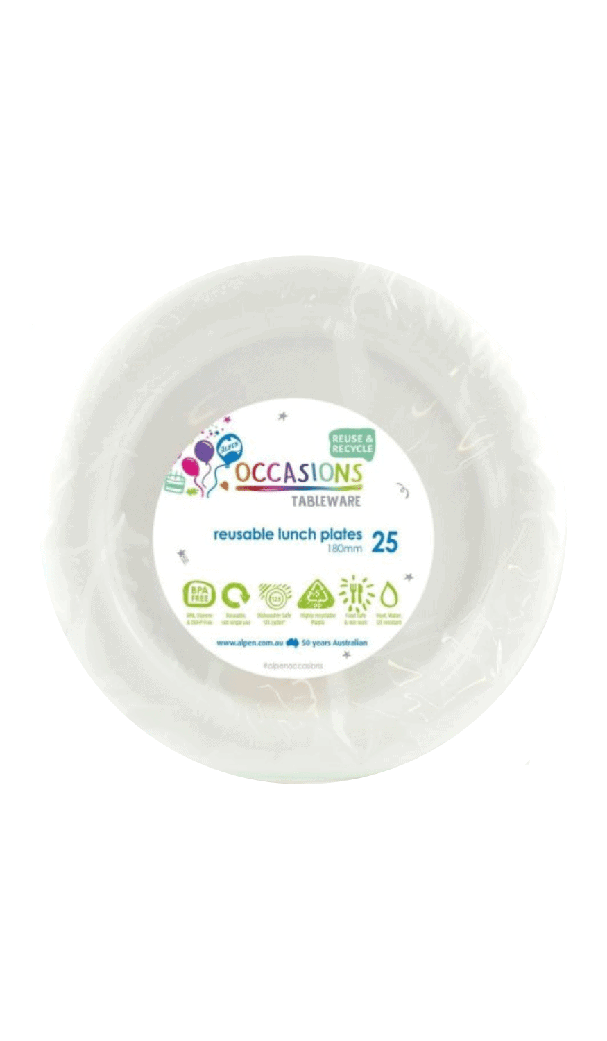Plastic Lunch Plates White