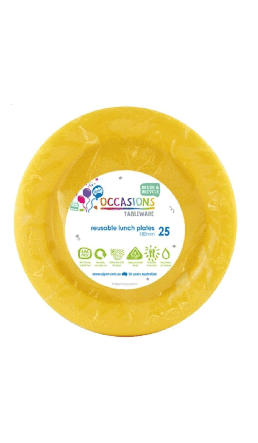 Plastic Lunch Plates Yellow