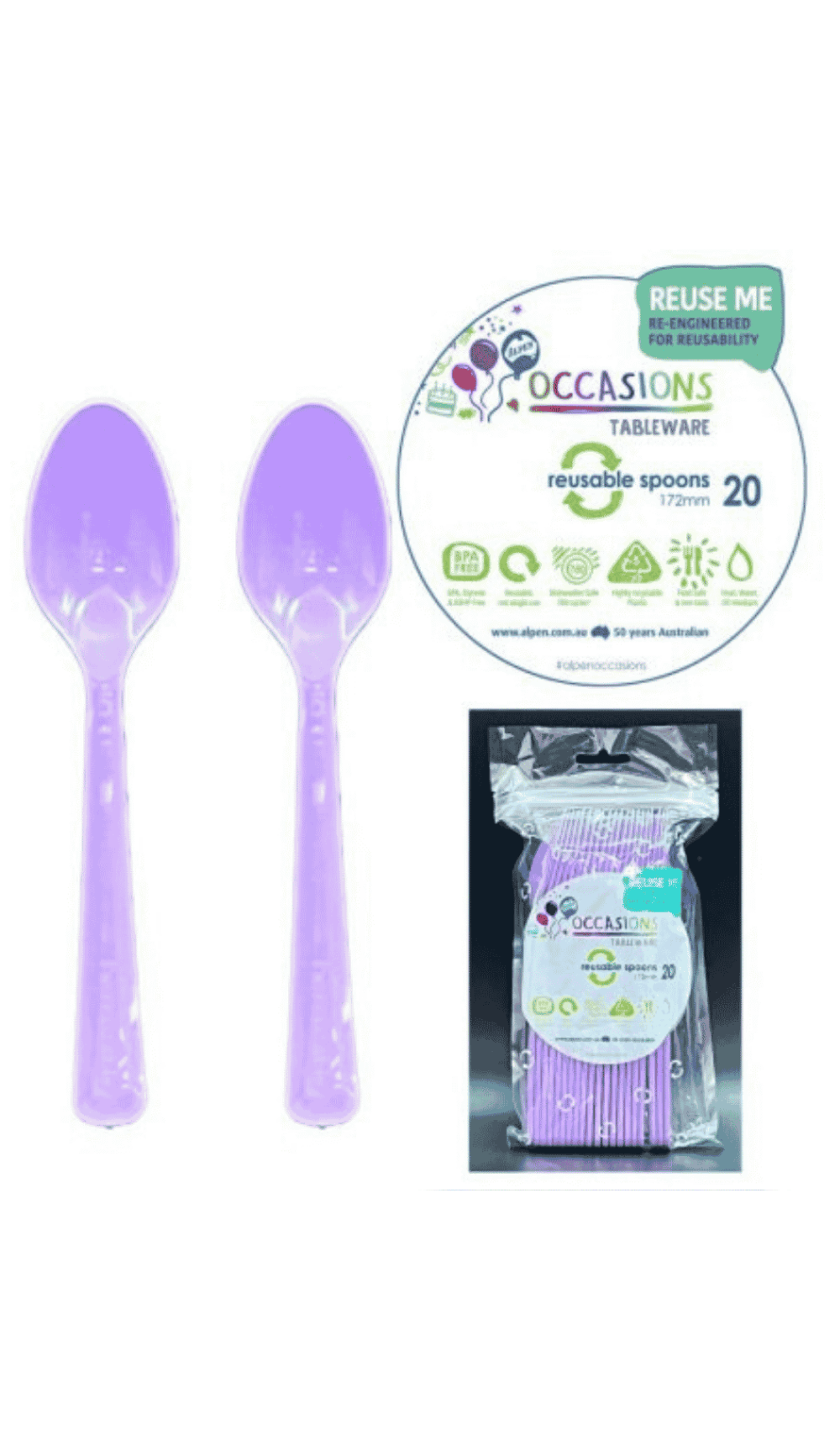 Cutlery Plastic Party Catering Spoons Lavender