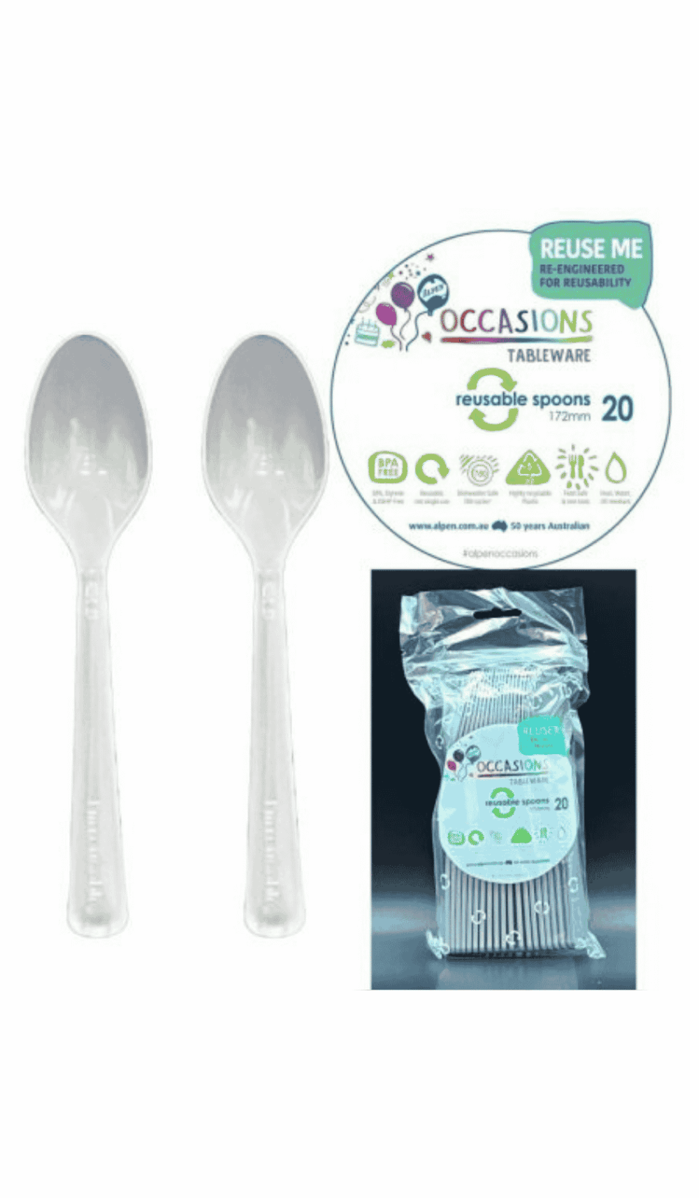 Cutlery Plastic Party Catering Spoons Silver