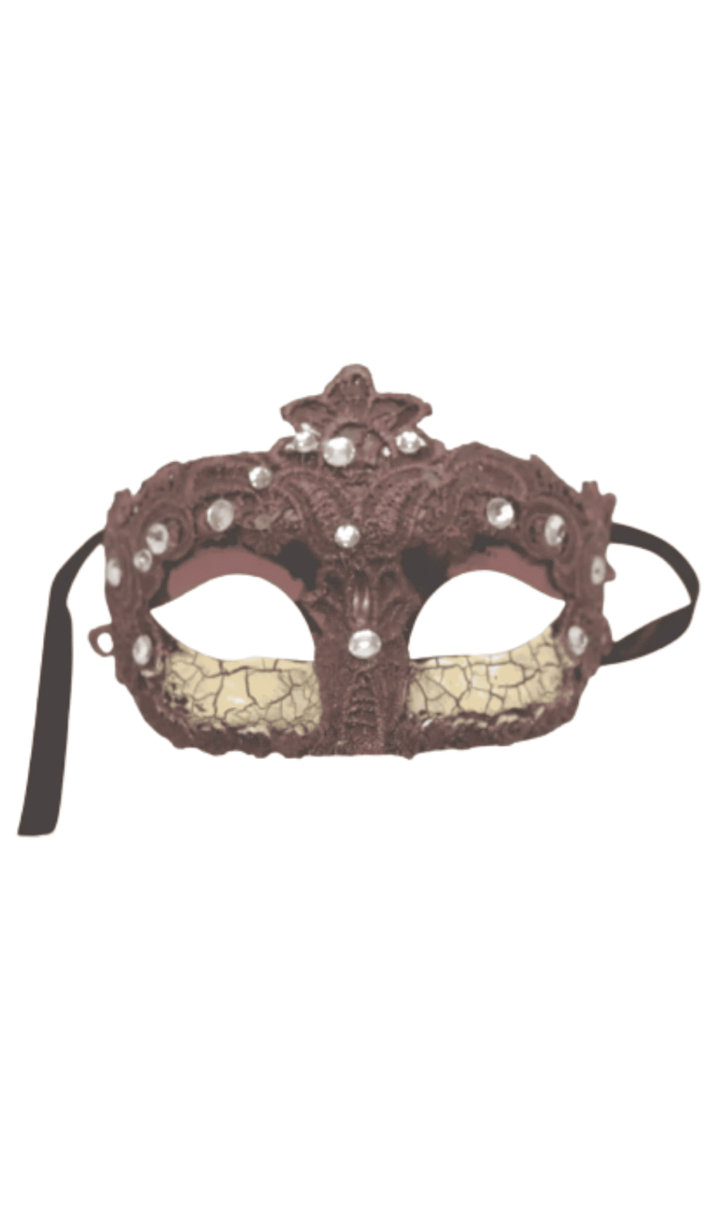 burgundy cream crackle eye mask masquerade