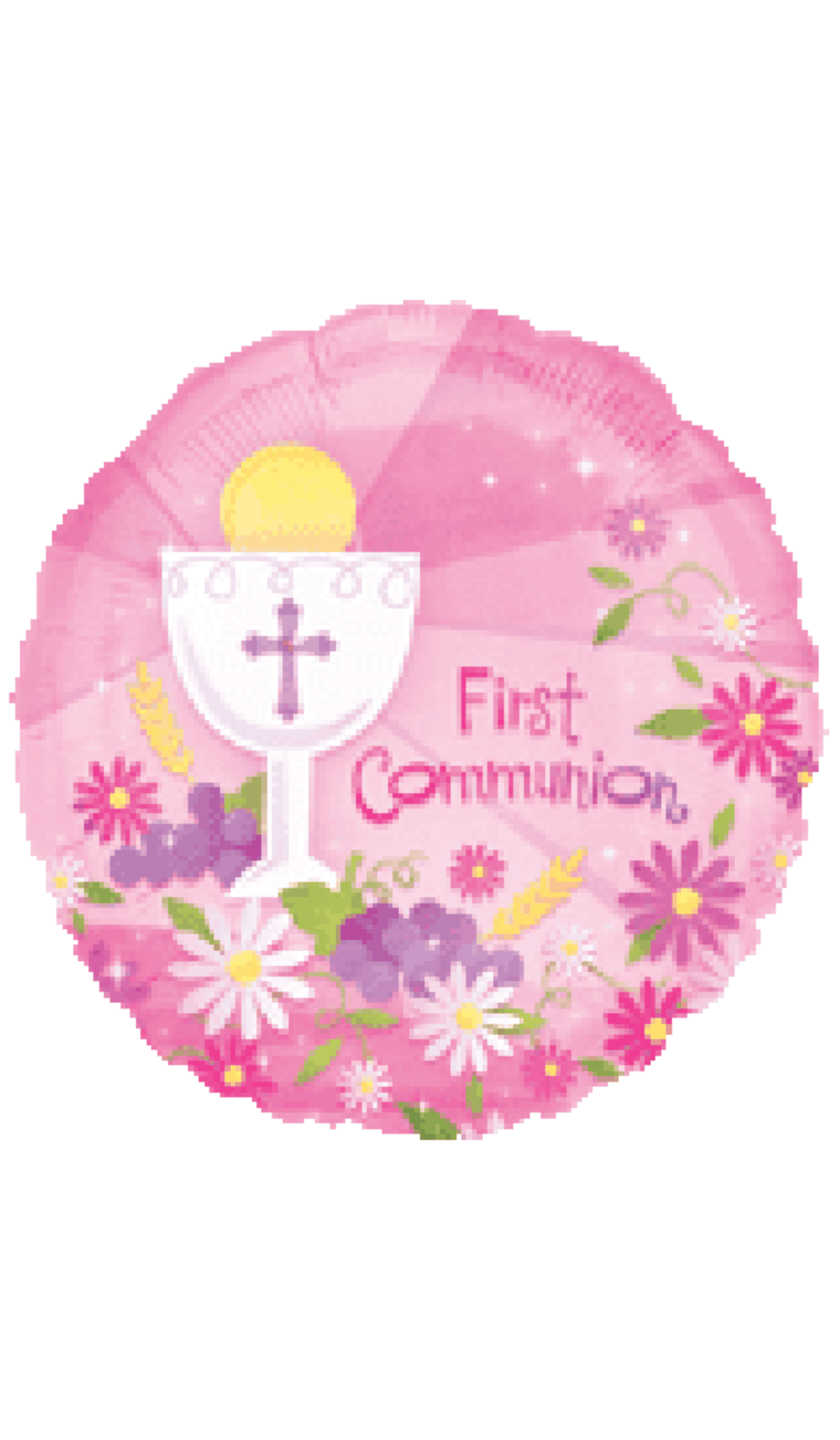first holy communion pink foil balloon