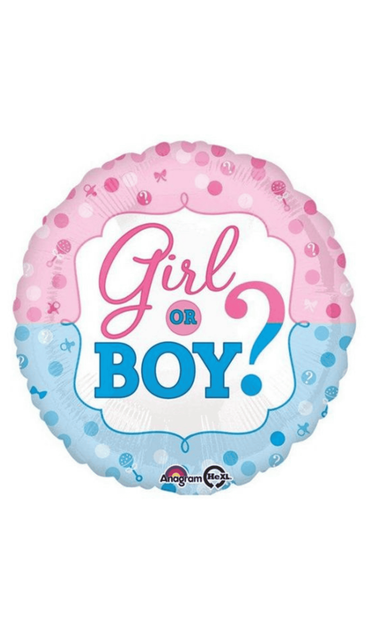 girl or boy gender reveal baby shower foil balloon