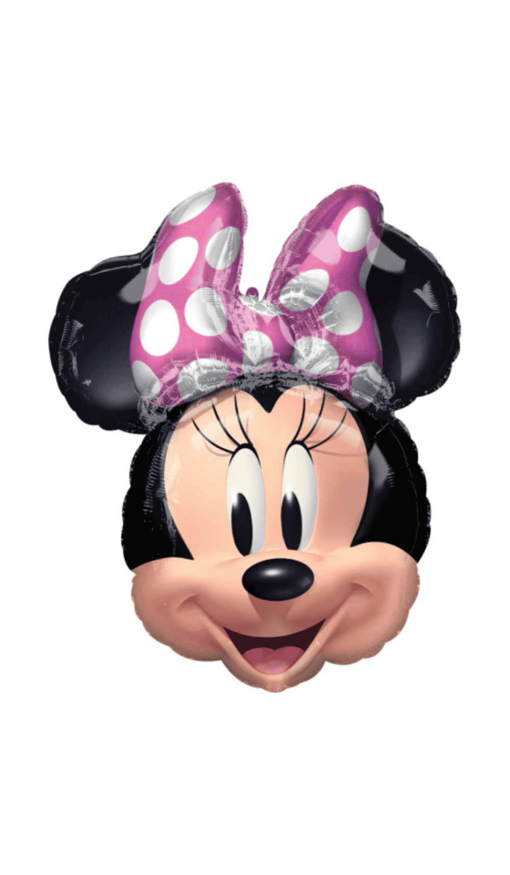 Minnie Mouse head pink bow polka dots foil balloon shape