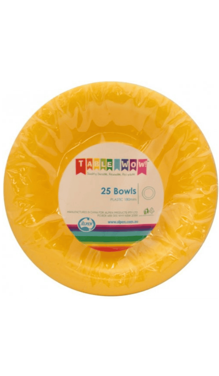 Bowls Plastic Yellow