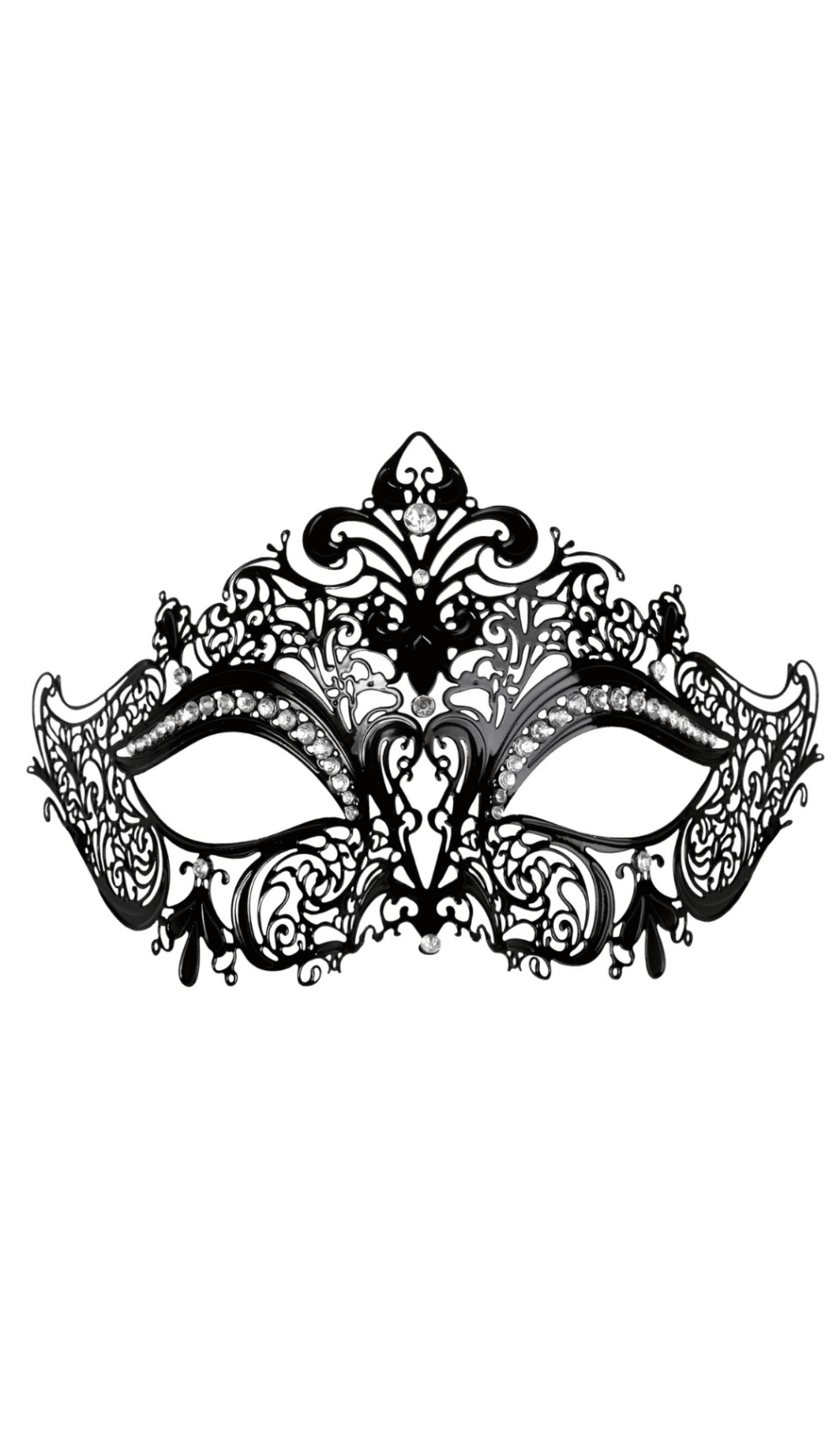 Black Metal Provence Eye Mask with Clear Jewels