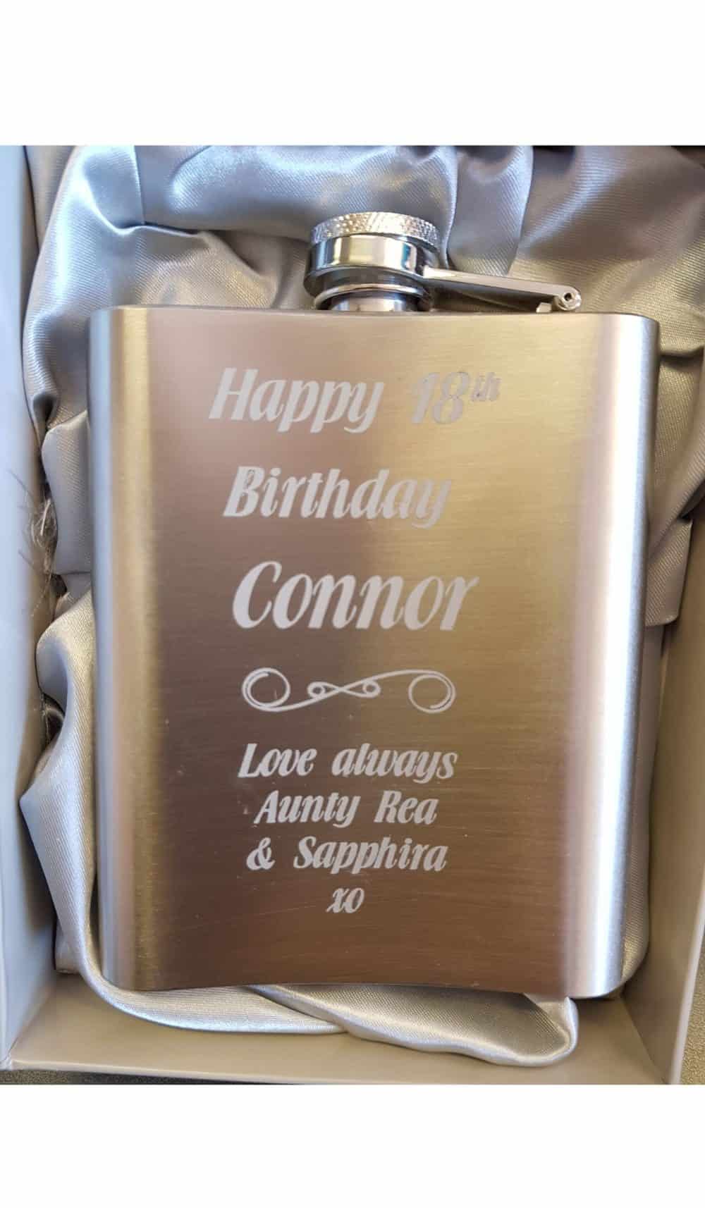 Custom engraving hipflask