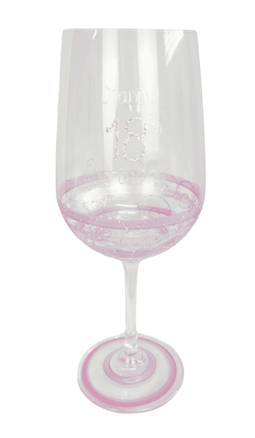 Happy 18th Birthday Pink Silver Wine Glass