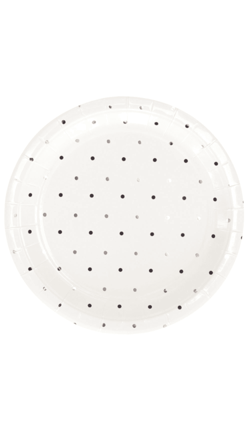 Dinner Plates Silver Black Dots Paper