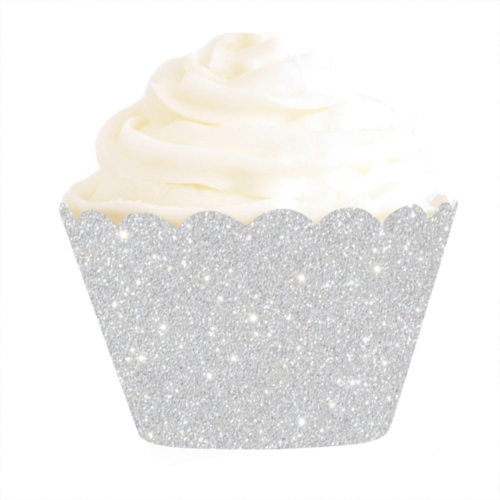 Silver Glitter Cupcake Wrapper