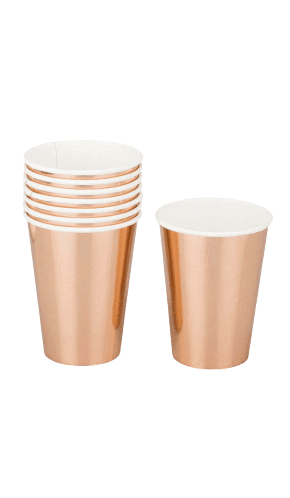 Rose gold solid metallic paper cups