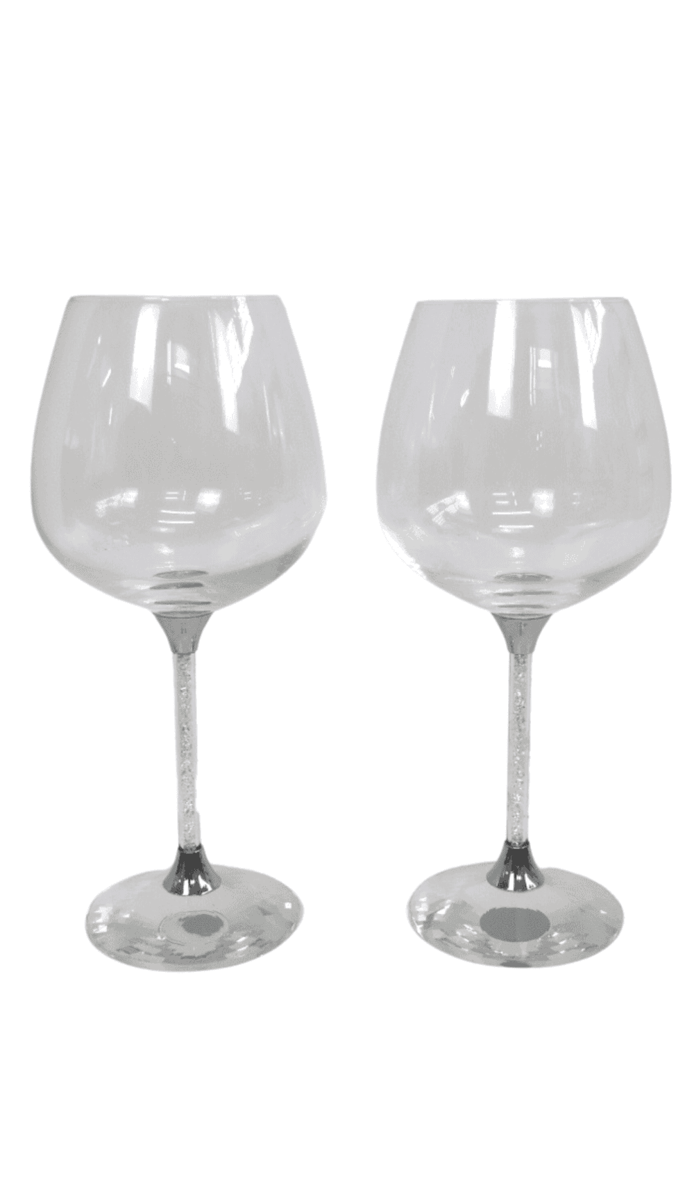 Diamante Stem Wine Glasses Set Pair