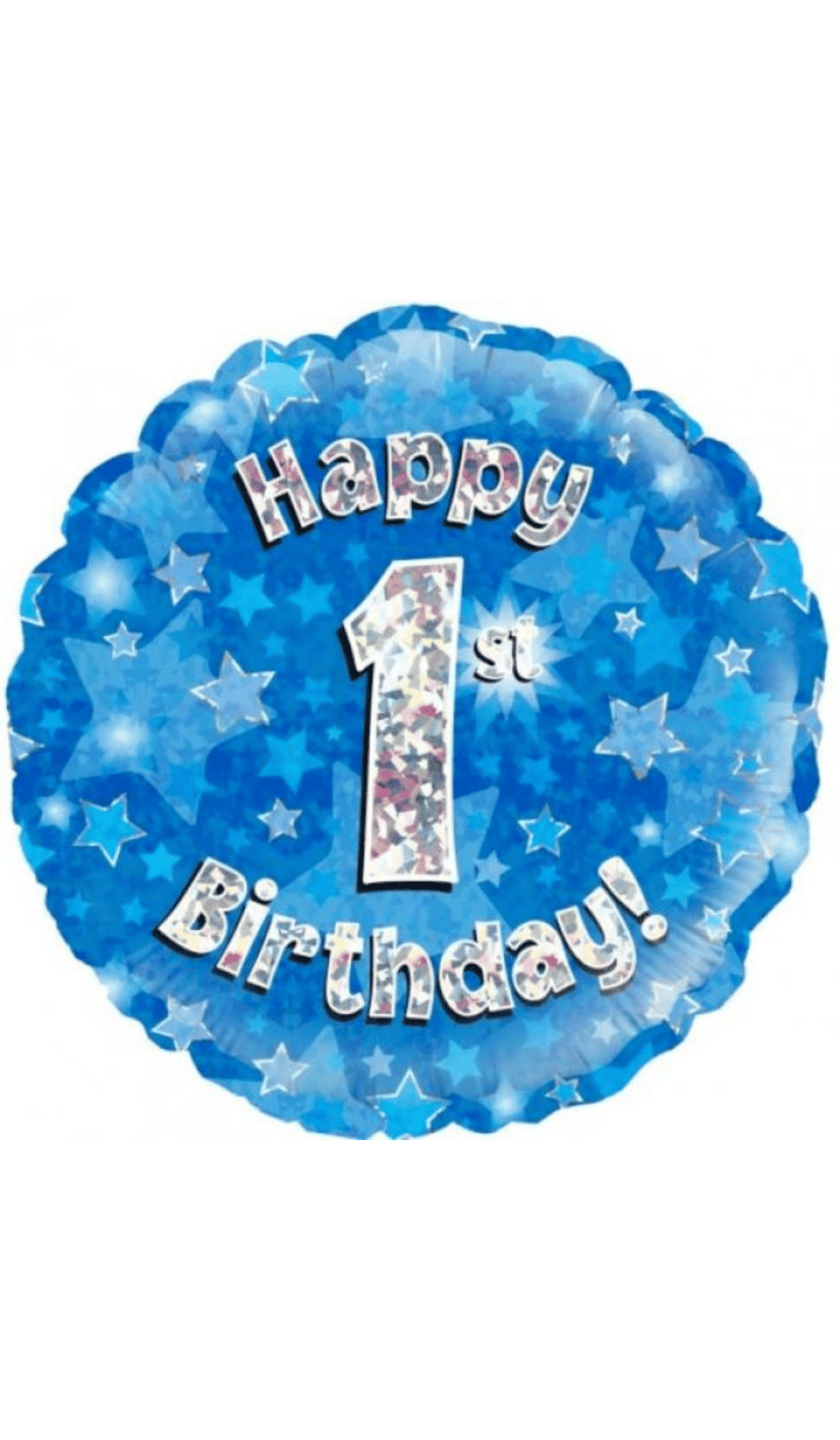 Foil Balloon Happy 1st Birthday Blue