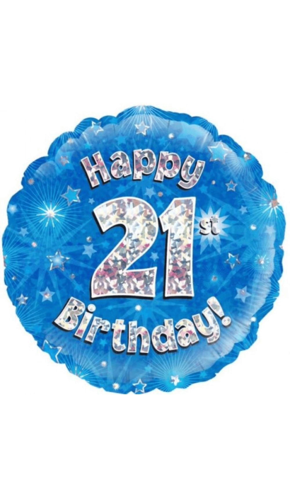 21st Birthday Blue Foil Balloon