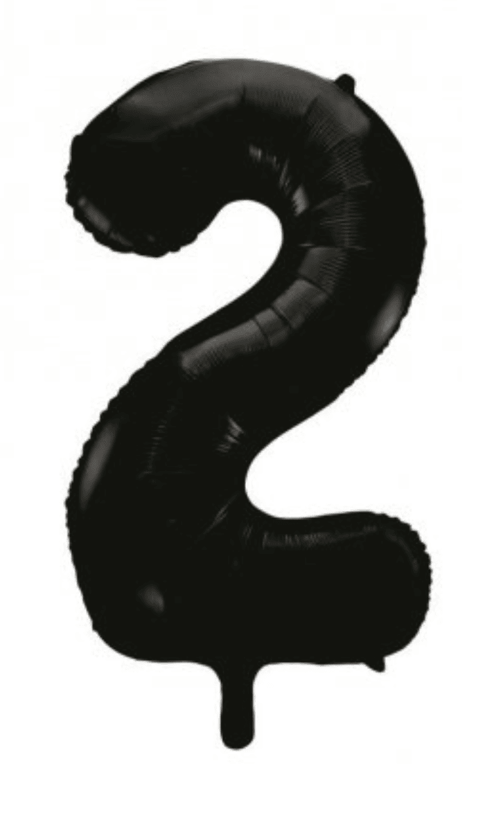 Foil Balloon Large Number Two Black