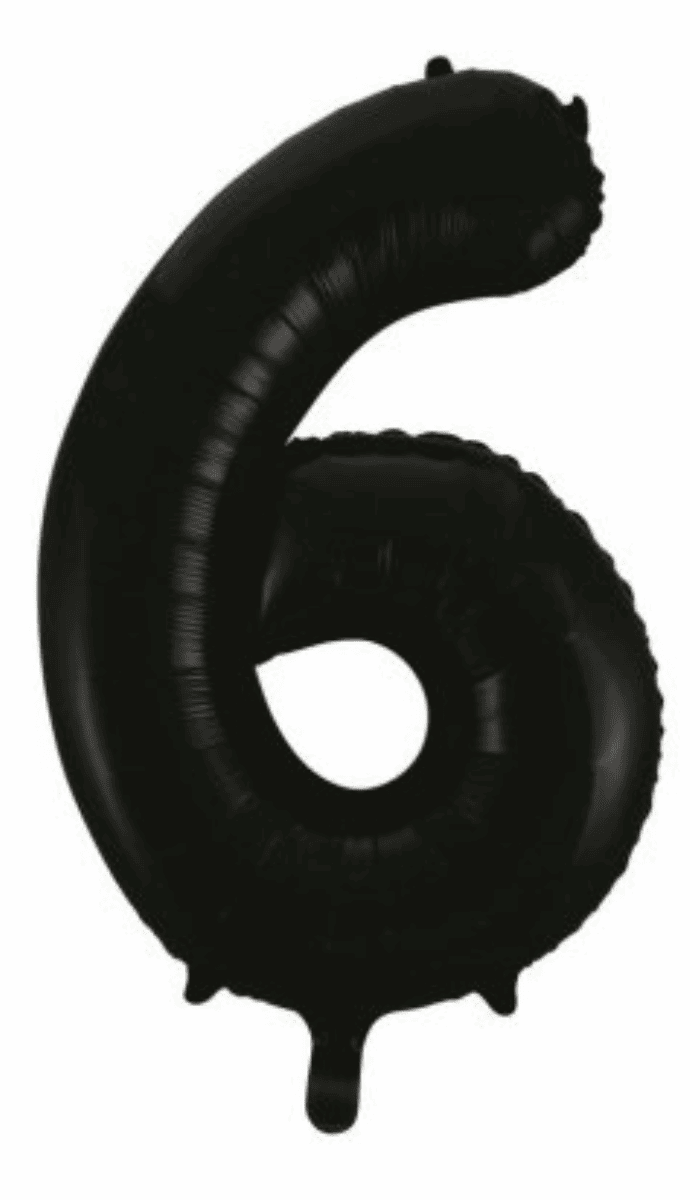 Foil Balloon Large Number Six Black