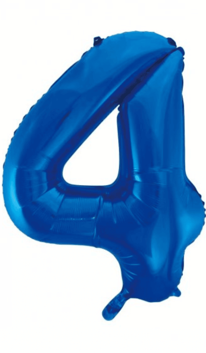 Foil Balloon Large Number Four Blue