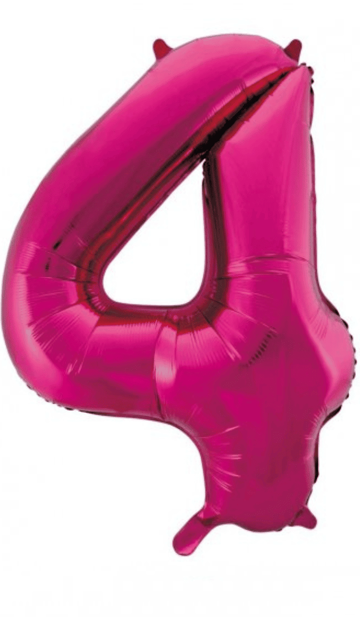 Foil Balloon Large Number Four Hot Pink