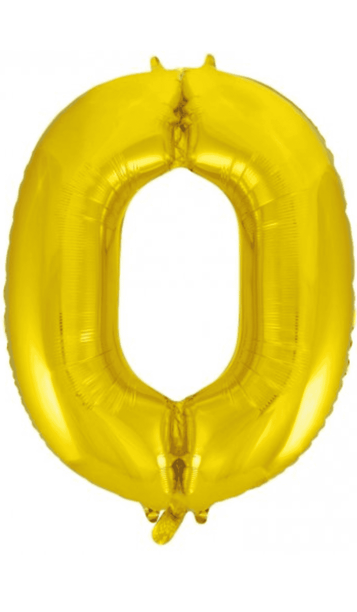 Gold Number Zero Foil Balloon