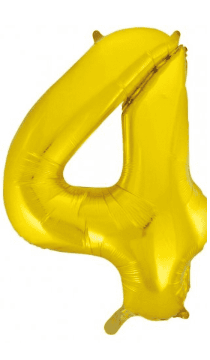 Gold Number Four Foil Balloon
