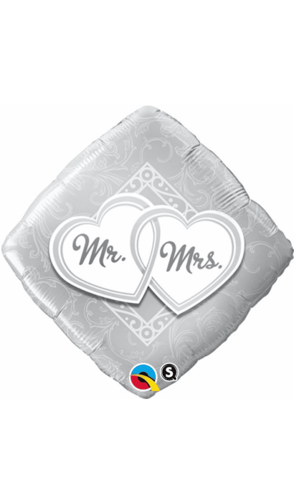 Mr & Mrs diamond silver foil balloon
