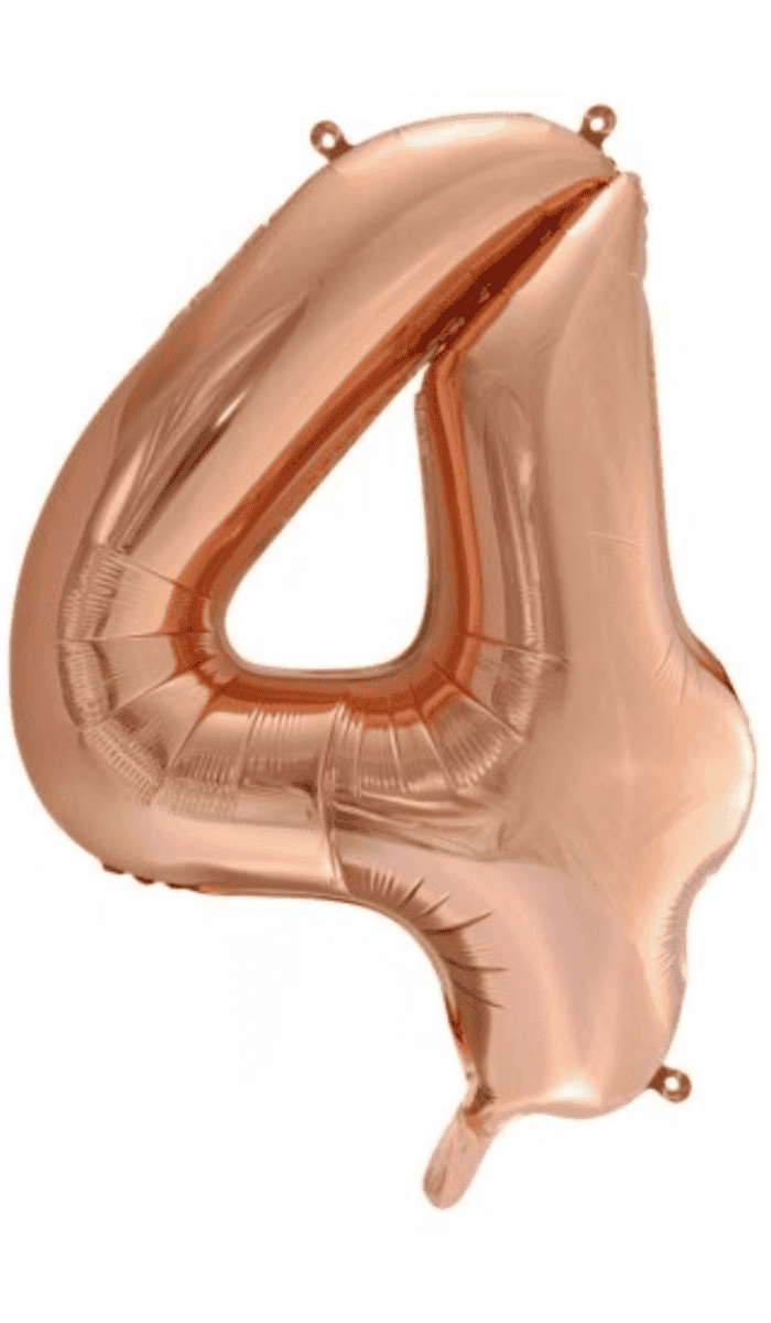 Rose Gold Number Four Foil Balloon