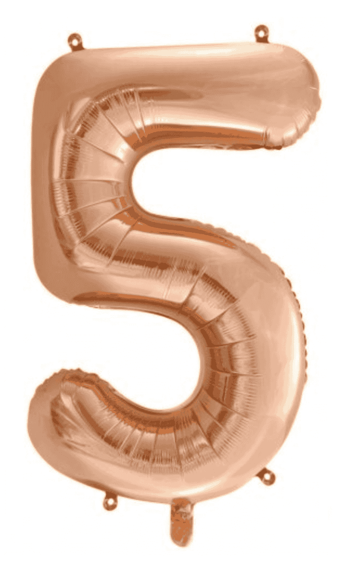 Rose Gold Foil Number Five Large Balloon