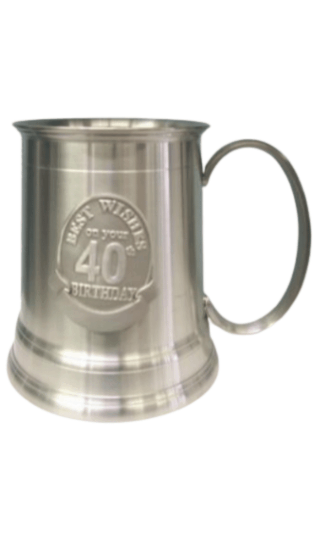 Beer Stein Pewter Happy 40th Birthday