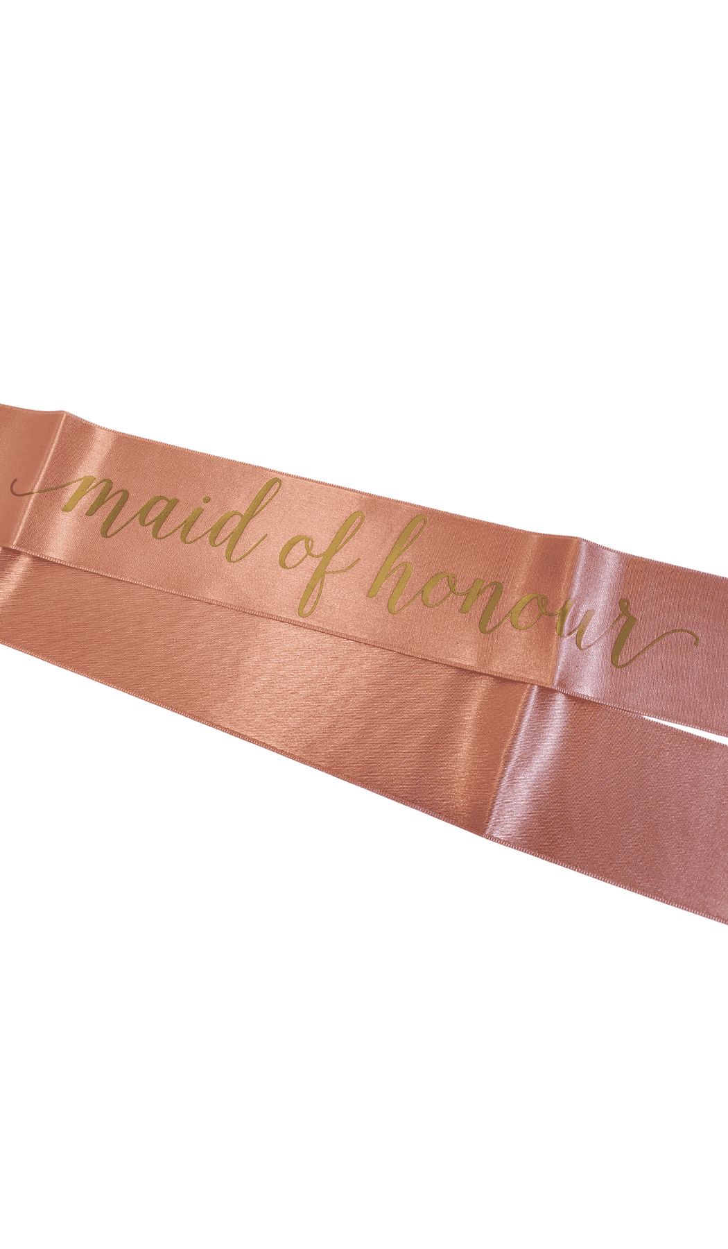 Hens Party Sash Coral with Gold text Maid of Honour