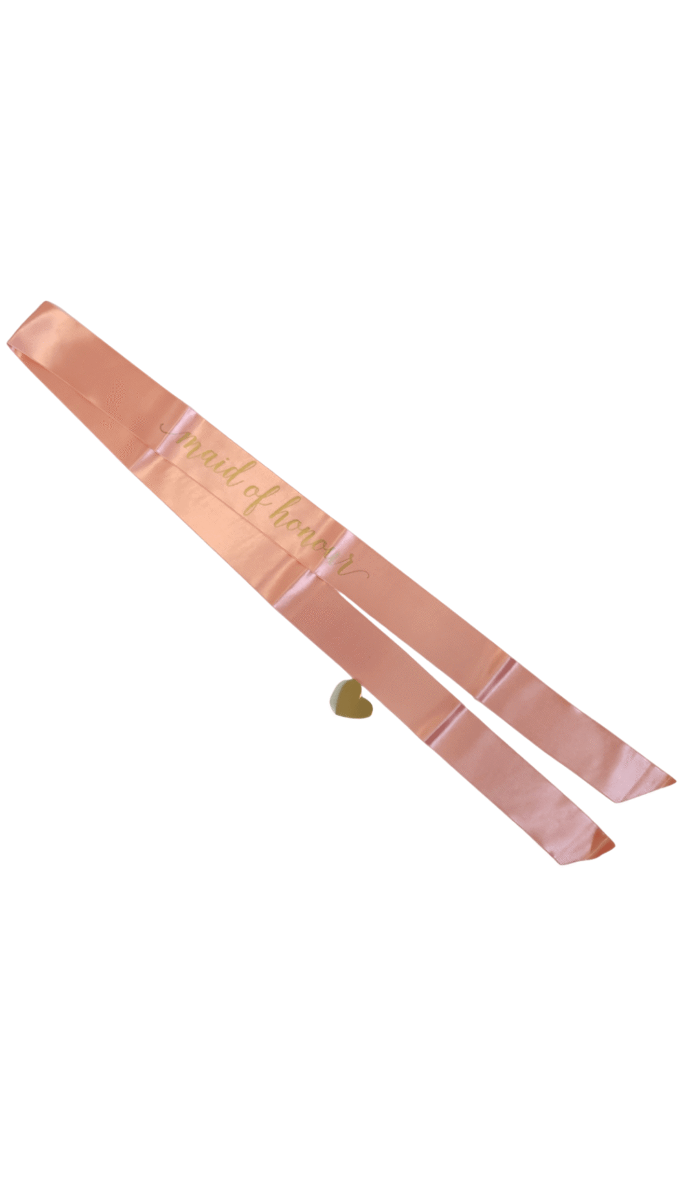 Hens Party Sash Coral with Gold text Maid of Honour