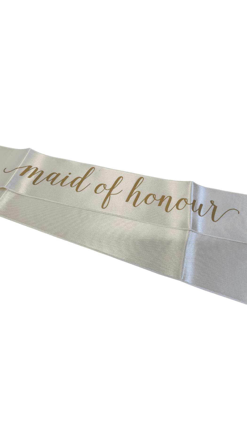 Hens Party Sash Ivory with Gold text Maid of Honour