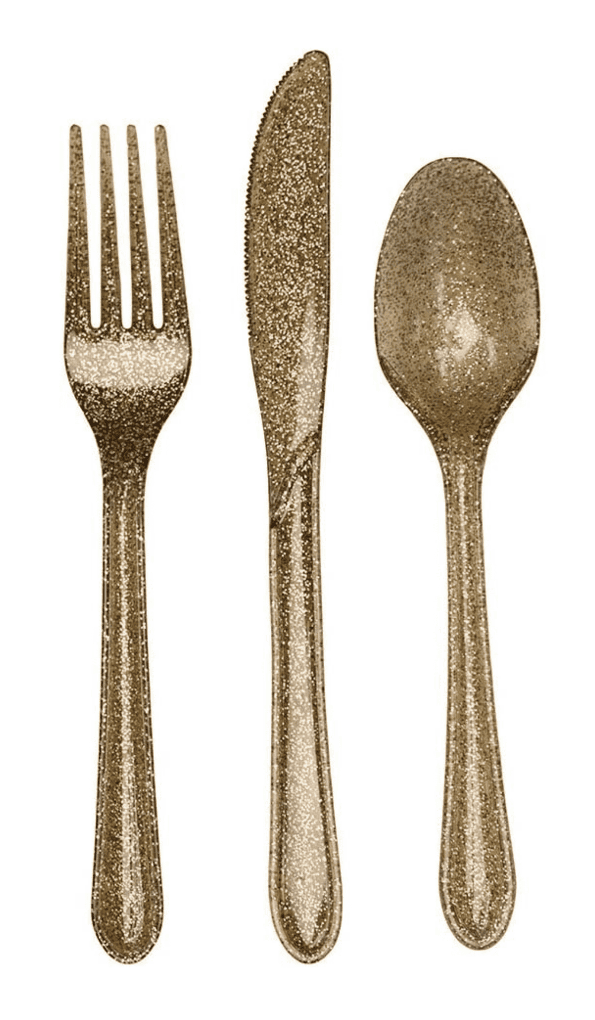 Gold Glitter Cutlery