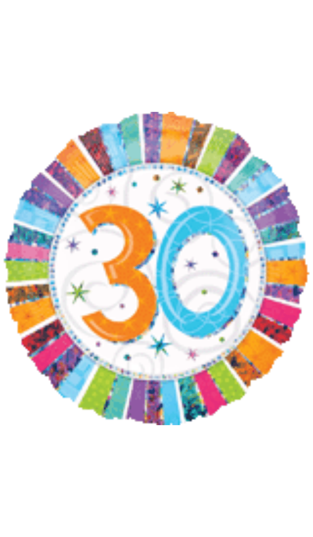 30th Holographic Foil Balloon