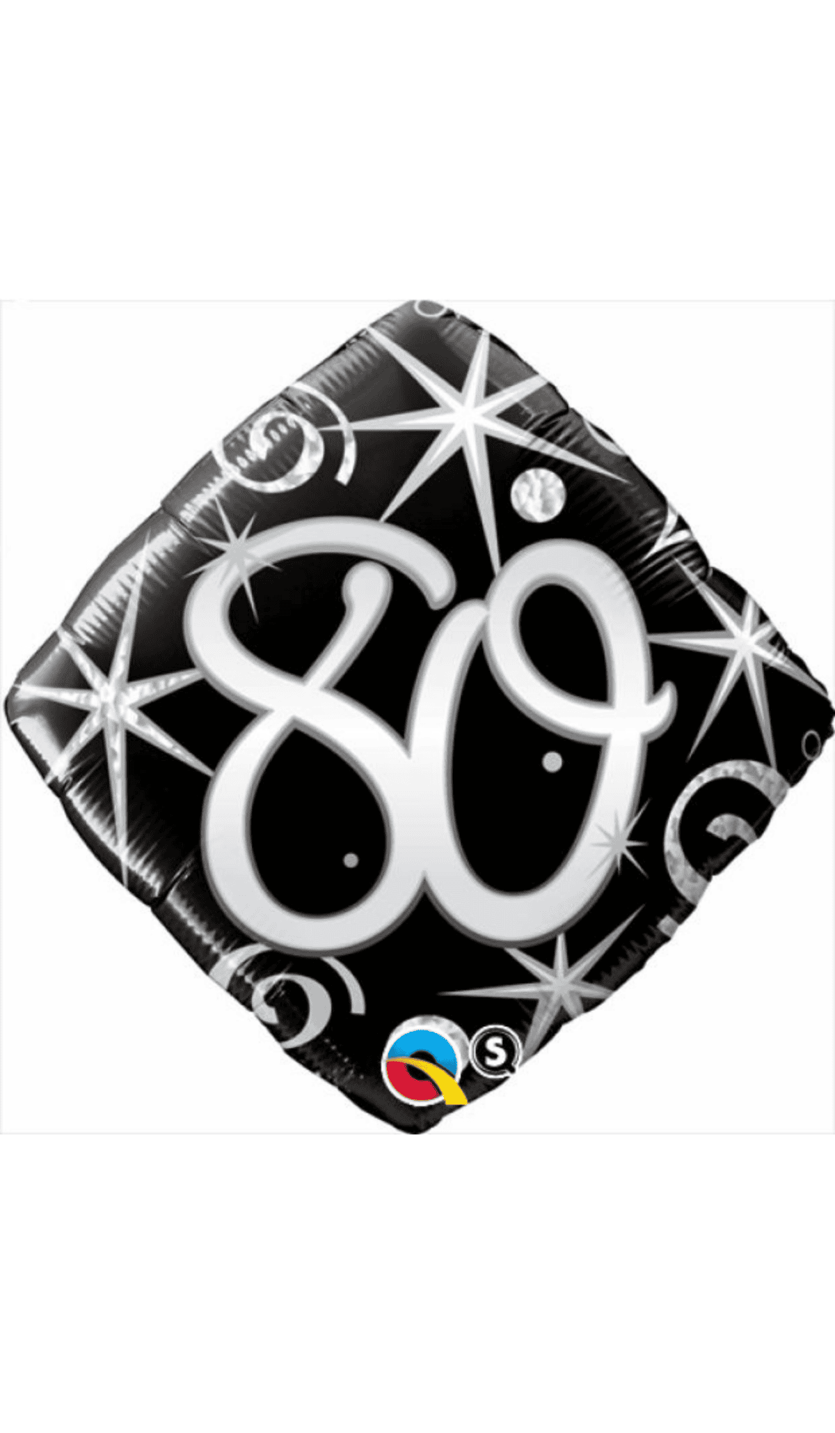 80th Black Diamond Foil Balloon