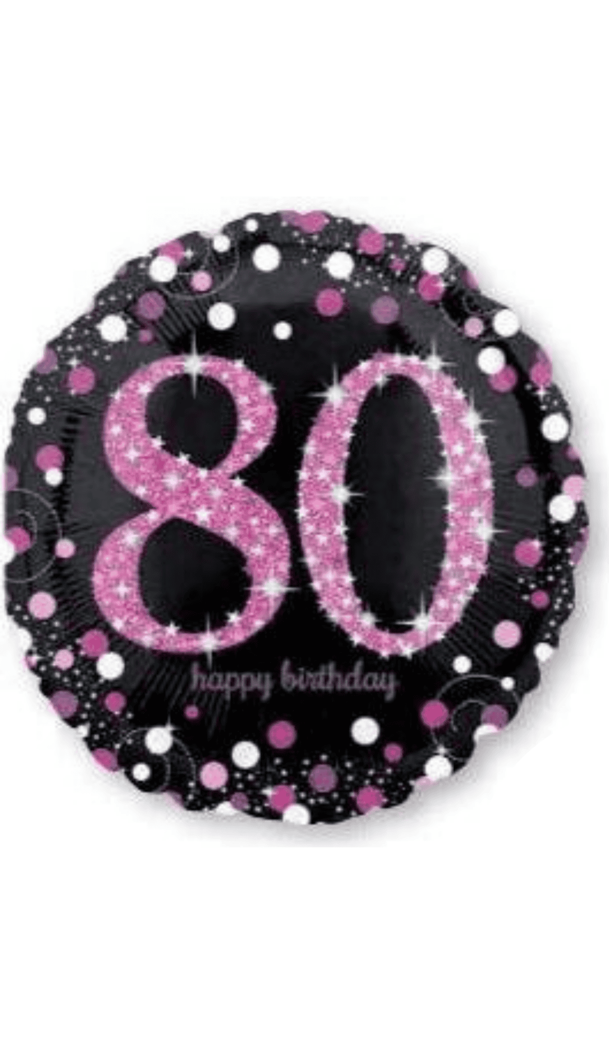 80th Sparkling Pink Foil Balloon